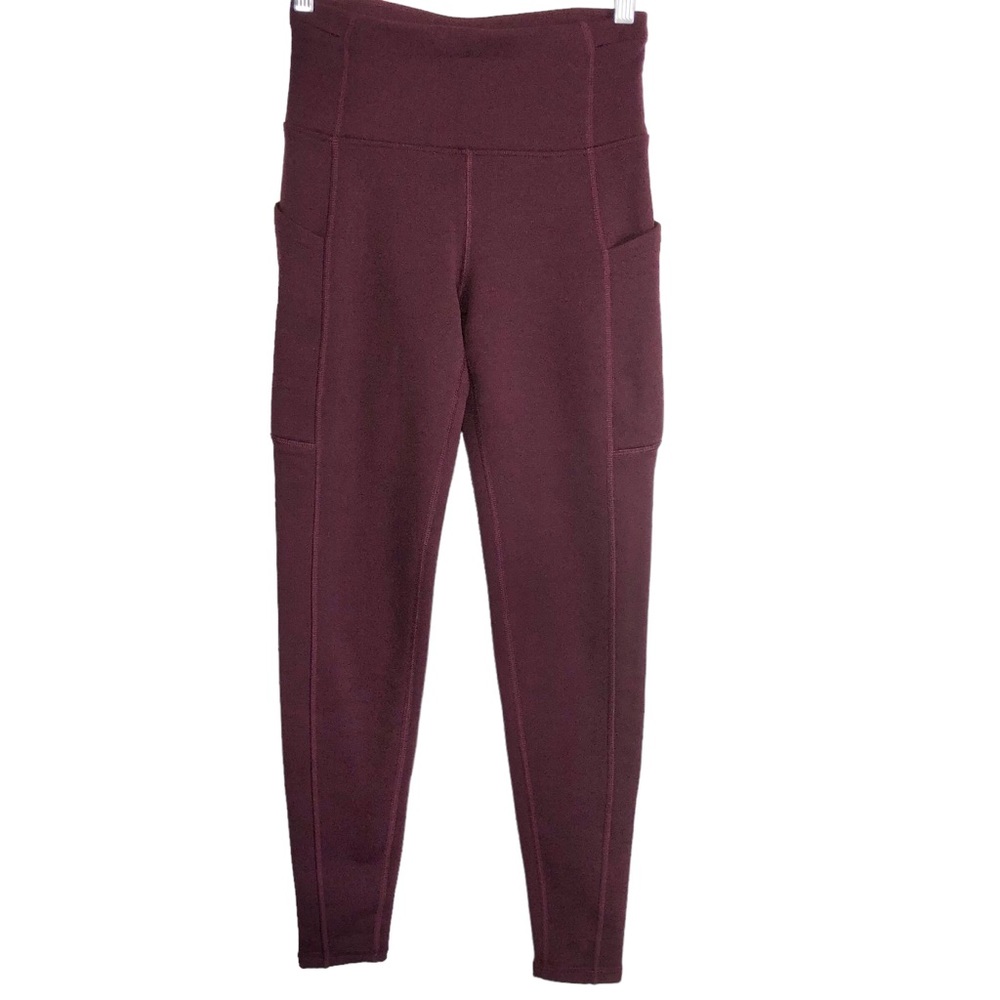Athleta Altitude Tight in Polartec Power Stretch leggings XXS fleece lined plum